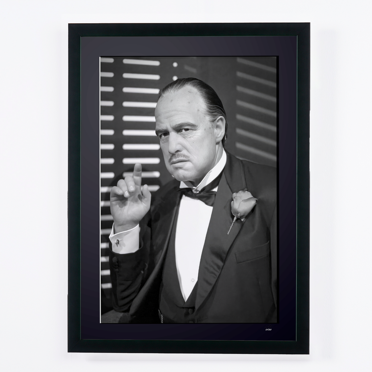 Fine art photograph of Marlon Brando in Le Parrain, hand-framed — limited edition of 30 numbered prints.